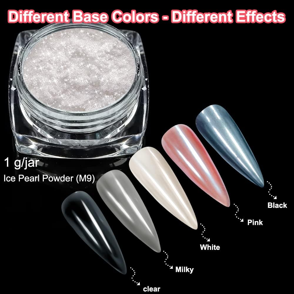 LONEOURS Polvo Uñas Brillo Cromo Efecto Espejo | SHIMMER CROMO - 2 Tarros