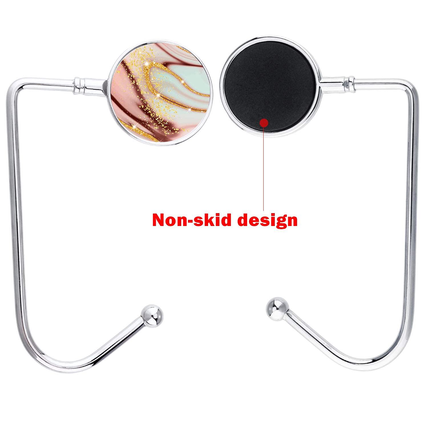 LESHIRY - Colgador de bolso, colgador de bolso, decoración de mesa para mujer, paquete de 3 bonitos ganchos de mármol-2
