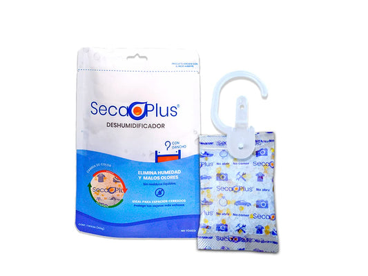 [1x150gr] Secaplus - Absorbedor de humedad en Closet y Armario con gancho, elimina olor a humedad