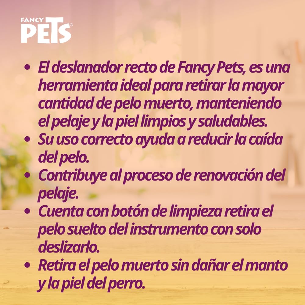 Fancy Pets Deslanador Recto Grooming Tamaño Chico para Perro y Gato