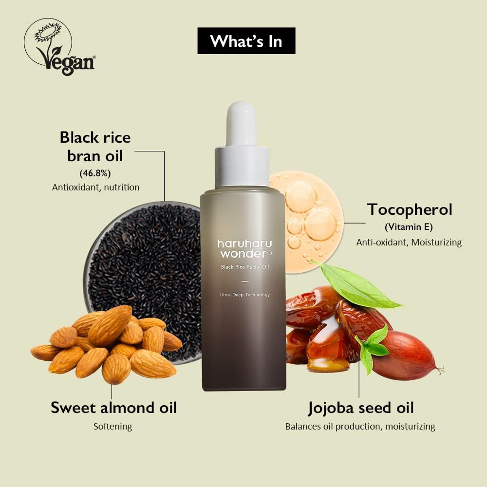 Haruharu WONDER Aceite facial de arroz negro (30 ml)