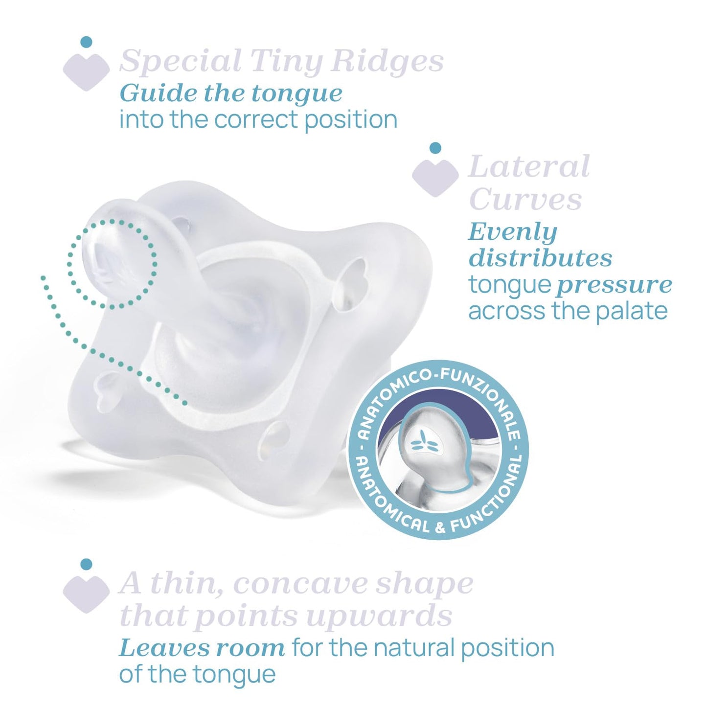 Chicco PhysioForma - Succhietto Gommotto Mini Soft 0-2M Silicone Rosa, 2 Pezzi