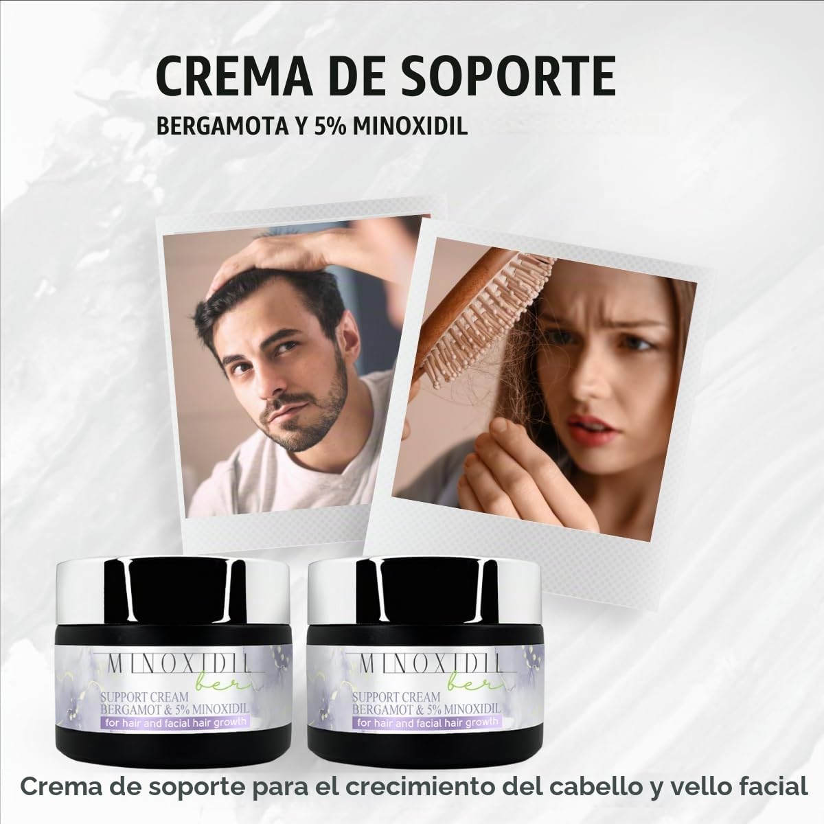 Crema Auxiliar Crecimiento con Bergamota y Minoxidil 5%