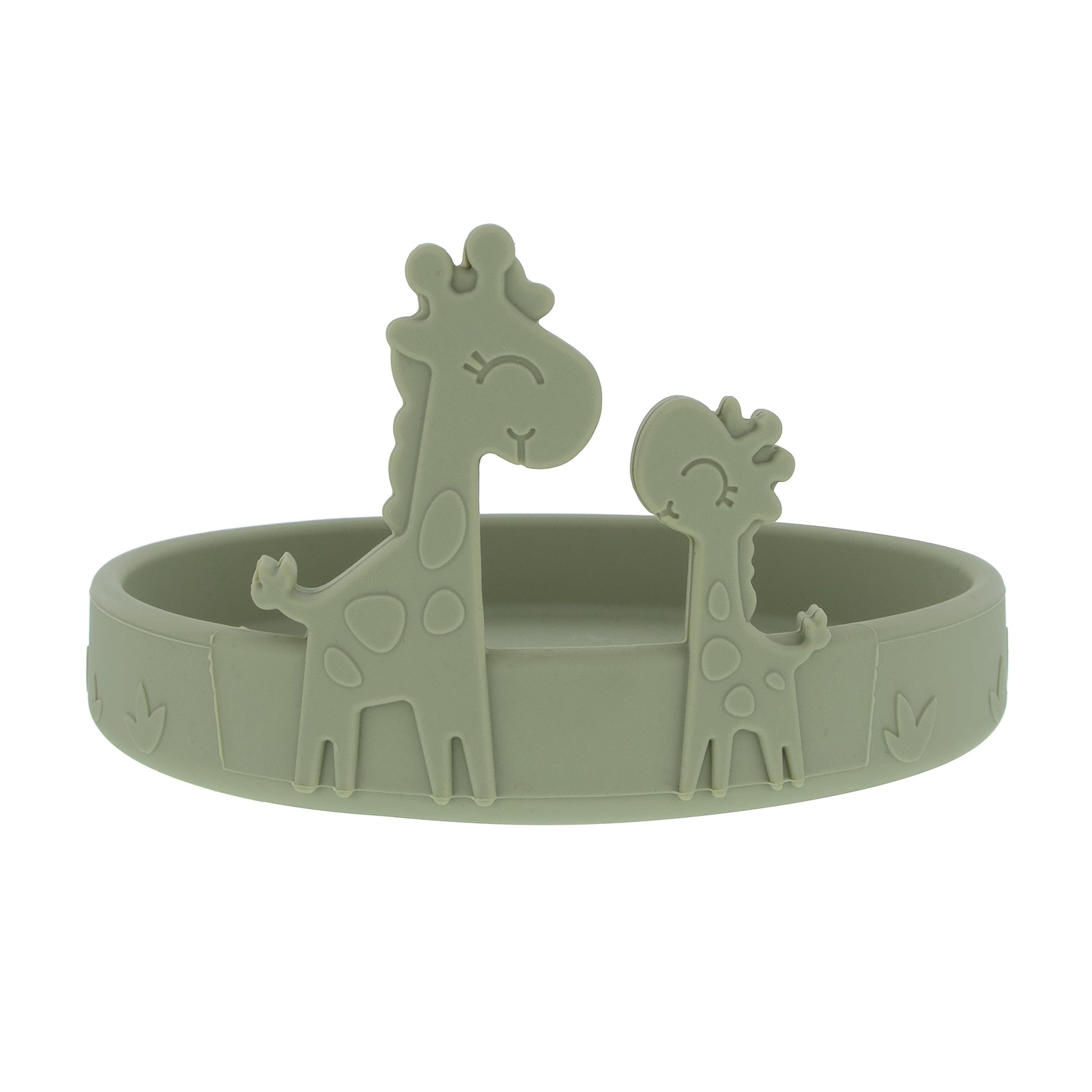Plato Redondo de Silicona Nuby Jirafa Verde para Niños Pequeños