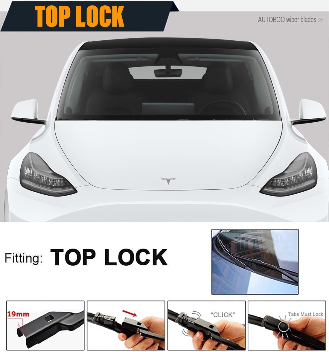 AUTOBOO - Limpiaparabrisas de repuesto para Tesla Model 3 2017 2018 2019 2020 2021 2022 2023 2024 2025 Modelo Y 2020 2021 2022 2023-2023 25 -Calidad original de fábrica (paquete de 2)