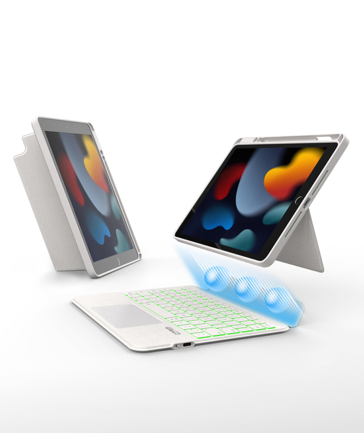 Funda con Teclado Bluetooth EIP iPad 10.2 y iPad Air 10.5 Magnética Desmontable con Trackpad