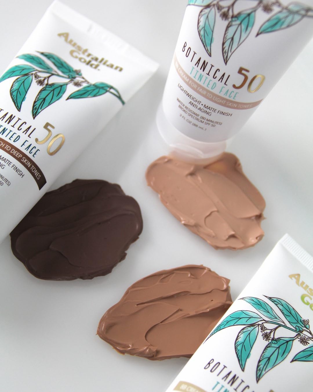 AUSTRALIAN GOLD Botanical SPF 50 Tinted Face Sunscreen Lotion - Medium to Tan 3 fl oz (89 ml) Loción Protector Solar facial con color SPF 50 de Botanical - Bronceado medio a bronceado