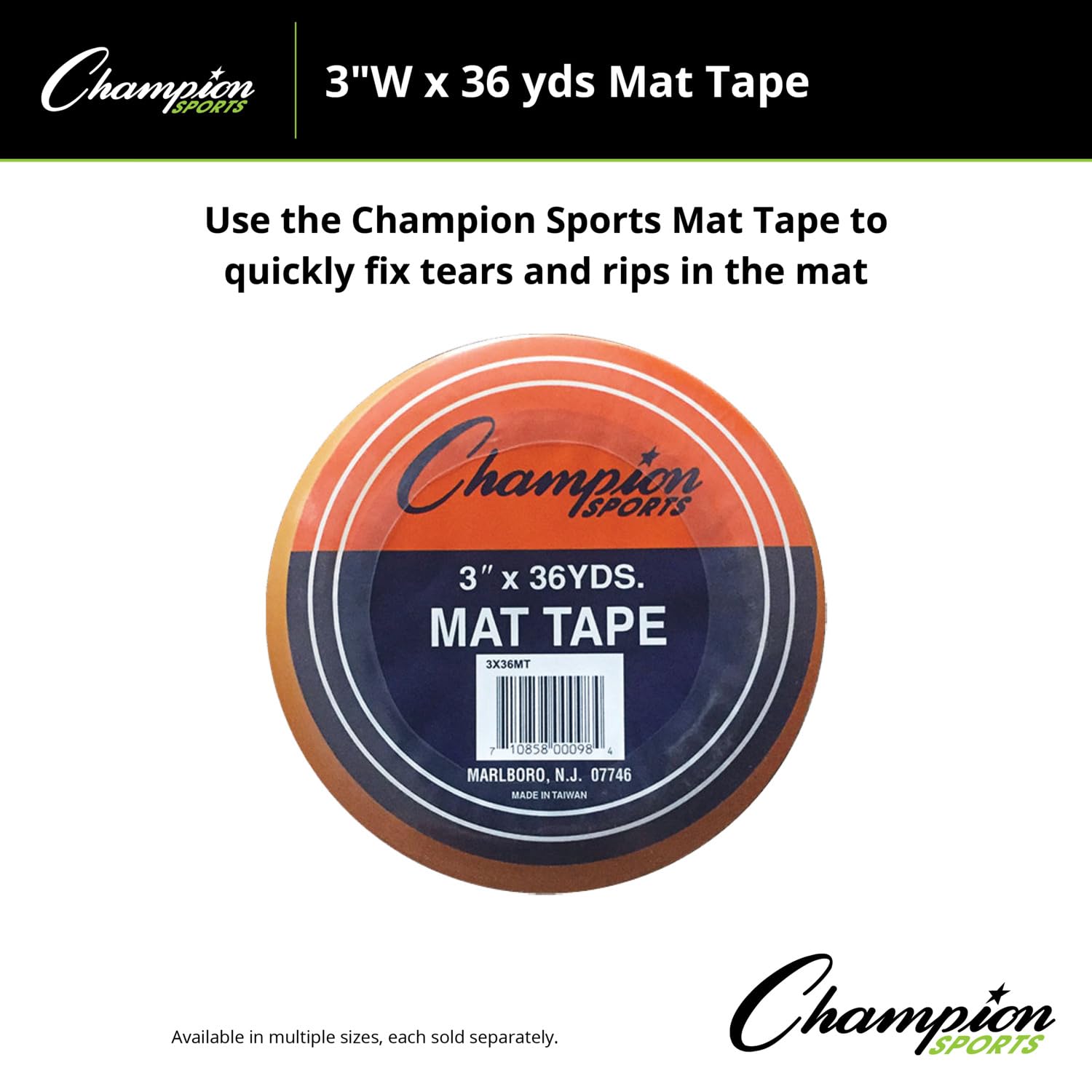Champion Sports Cinta adhesiva para alfombrilla de 3 pulgadas x 36 yardas