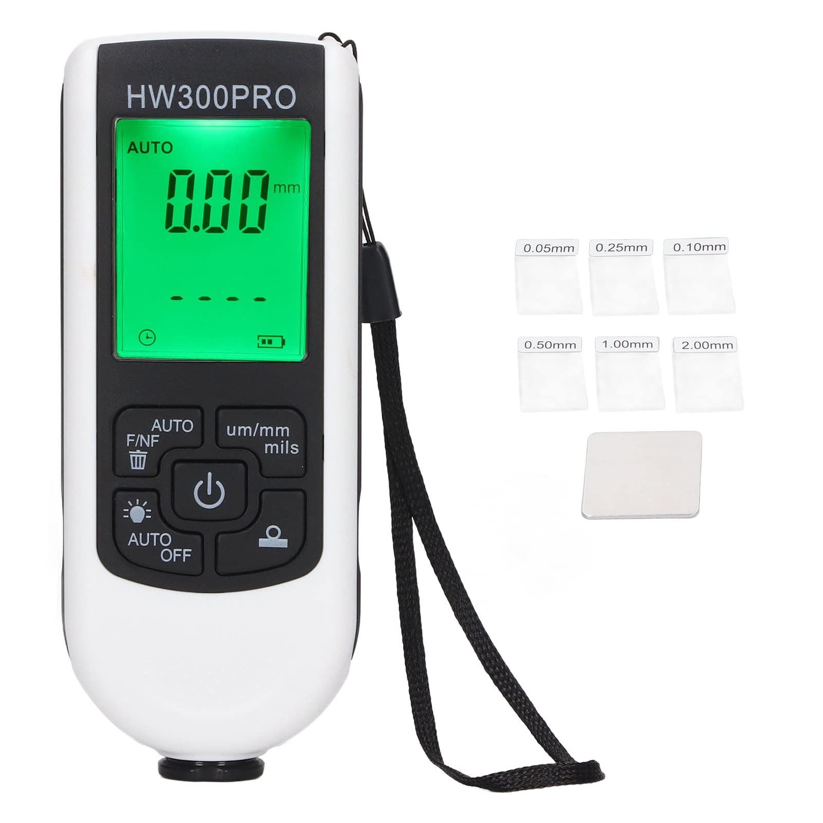 Probador de Espesor Medidor de Pintura Blanco Digital ABS con Resolución de 1um y Apagado Automático