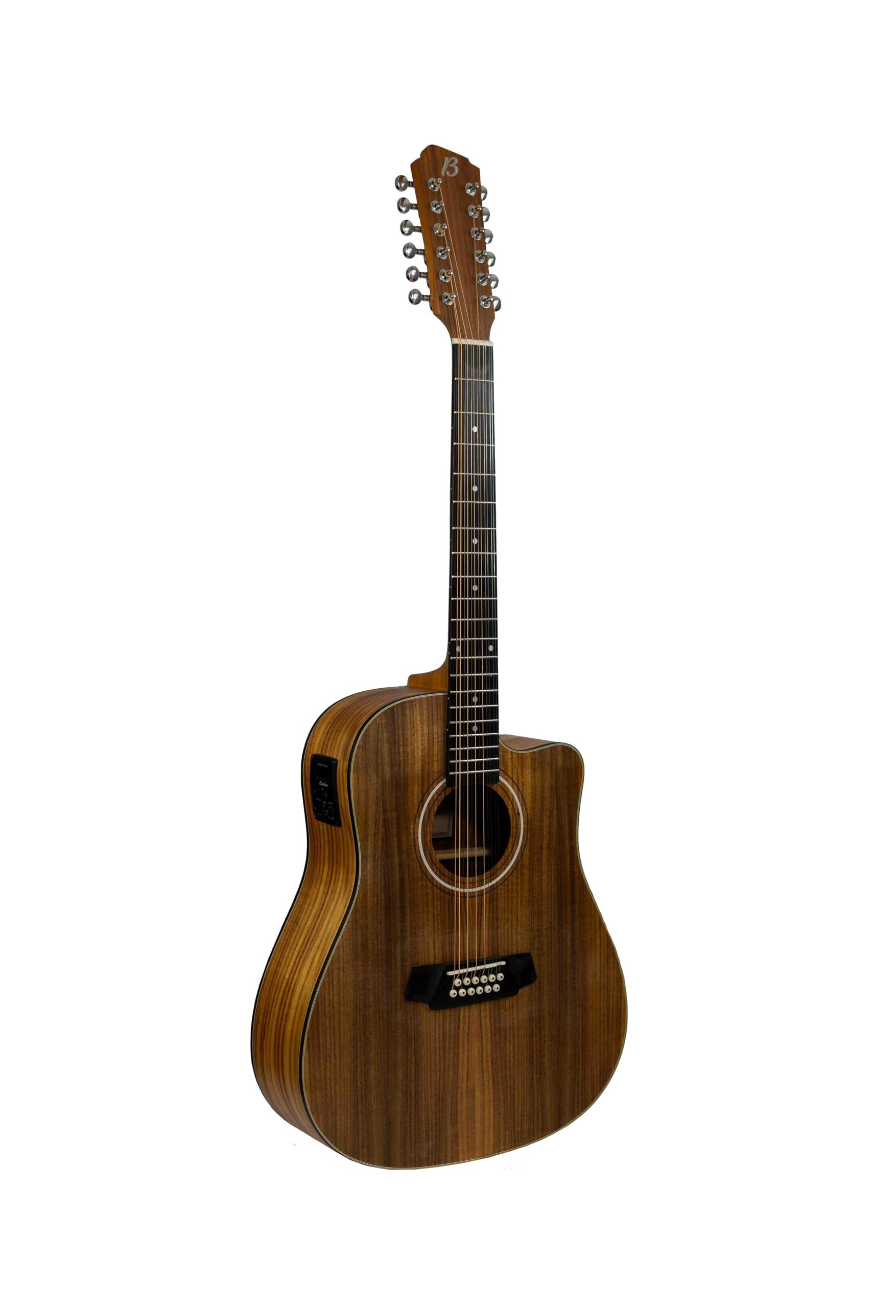 BAMBOO, Guitarra 12 cuerdas, Docerola, Guitarra Electroacustica Koa con Funda Accolchada, 42 pulgadas, madera Koa.