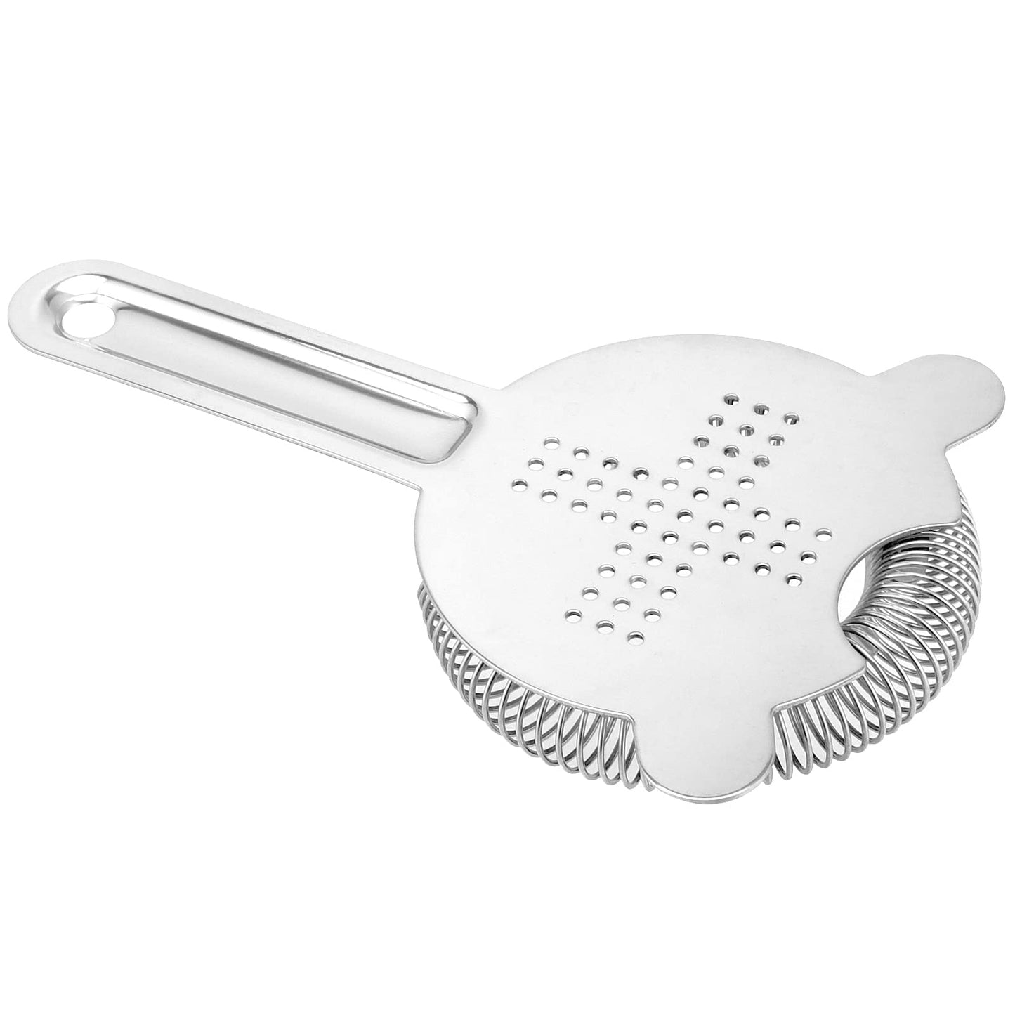 HOZEON 4 Pack 6.5 Inches Cocktail Strainer, Herramienta de acero inoxidable para colar en el bar, colador de 2 puntas para bar restaurante casa, plata