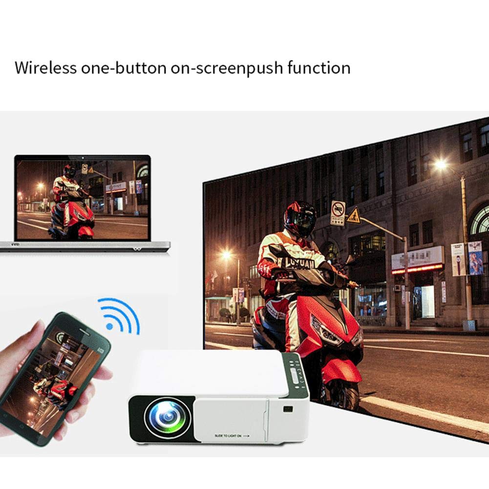 Proyector Mini Portátil LED 5000 Lúmenes 1280 x 720P con Larga Duración para Cine en Casa y Aula