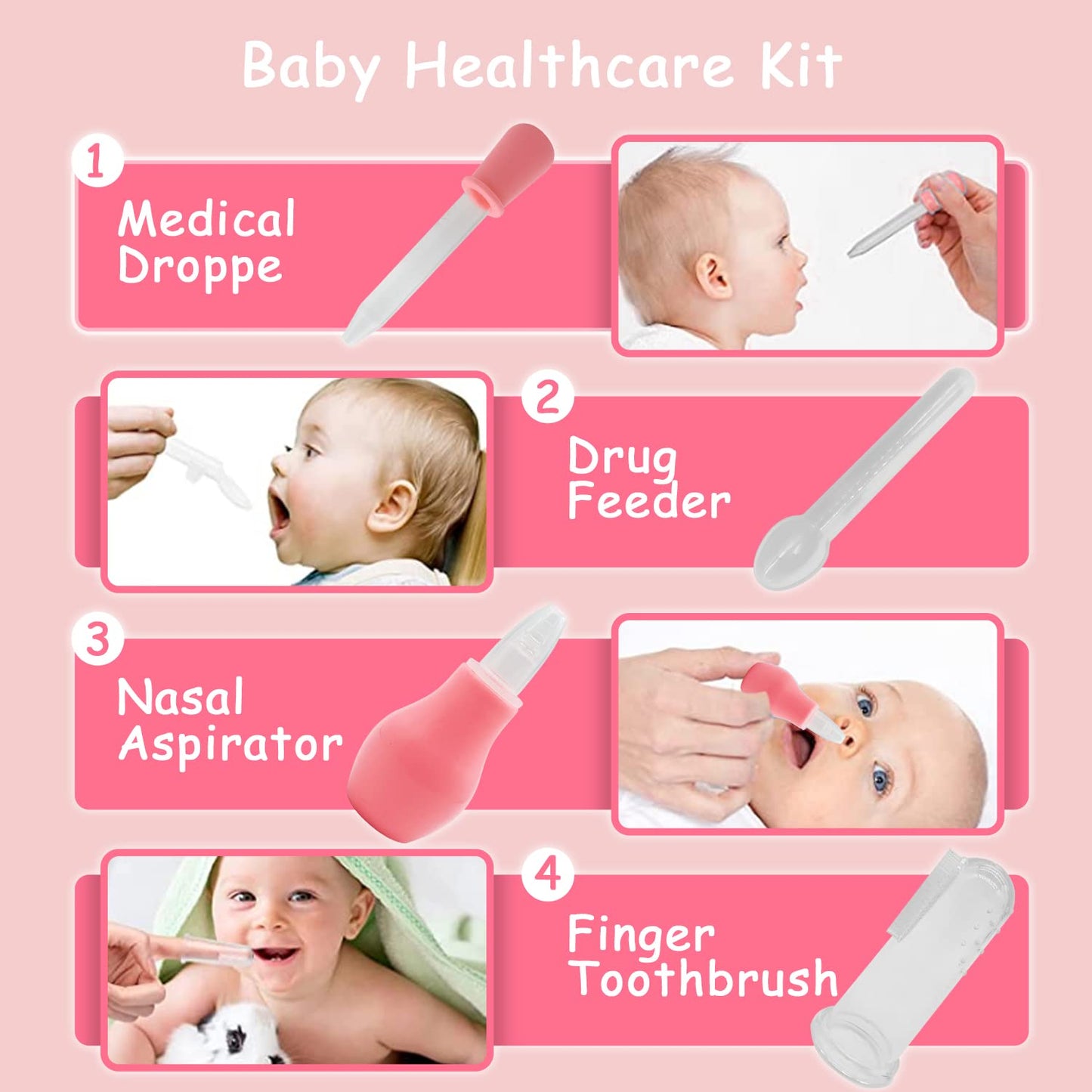 LLbucuo - Kit de cuidado de la salud y aseo para bebés, 26 en 1, juego de recortadora de uñas eléctrica para bebés recién nacidos, niños pequeños, niñas y niños, herramientas de corte de pelo