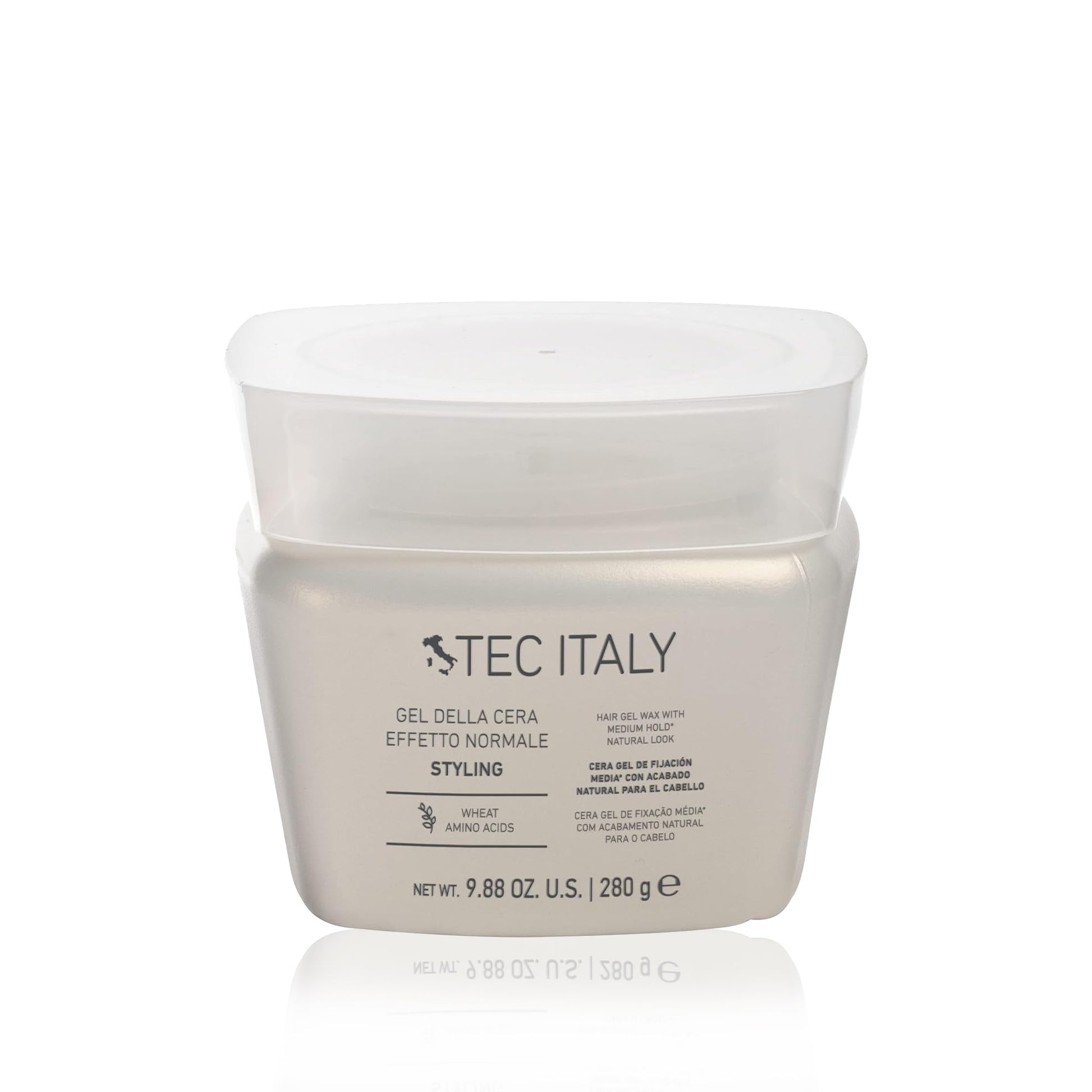 TEC ITALY - Gel Della Cera Efetto Normale 280 g, Gel de Fijación Media con Acabado Natural para el Cabello, Estiliza y Acondiciona el Cabello, para Cualquier Tipo de Cabello, con Aminoácidos