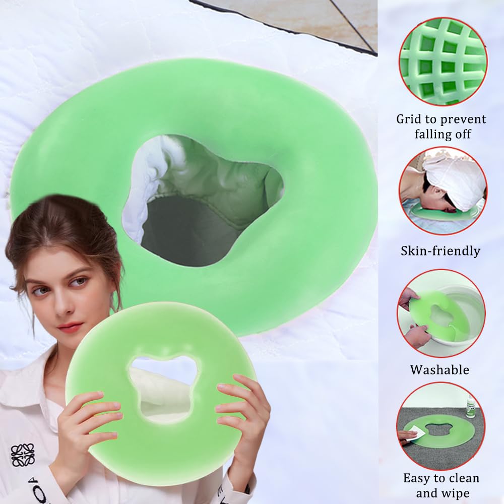 Almohada de Silicona OULIGET Verde para Masaje Facial y Cuidado de la Piel