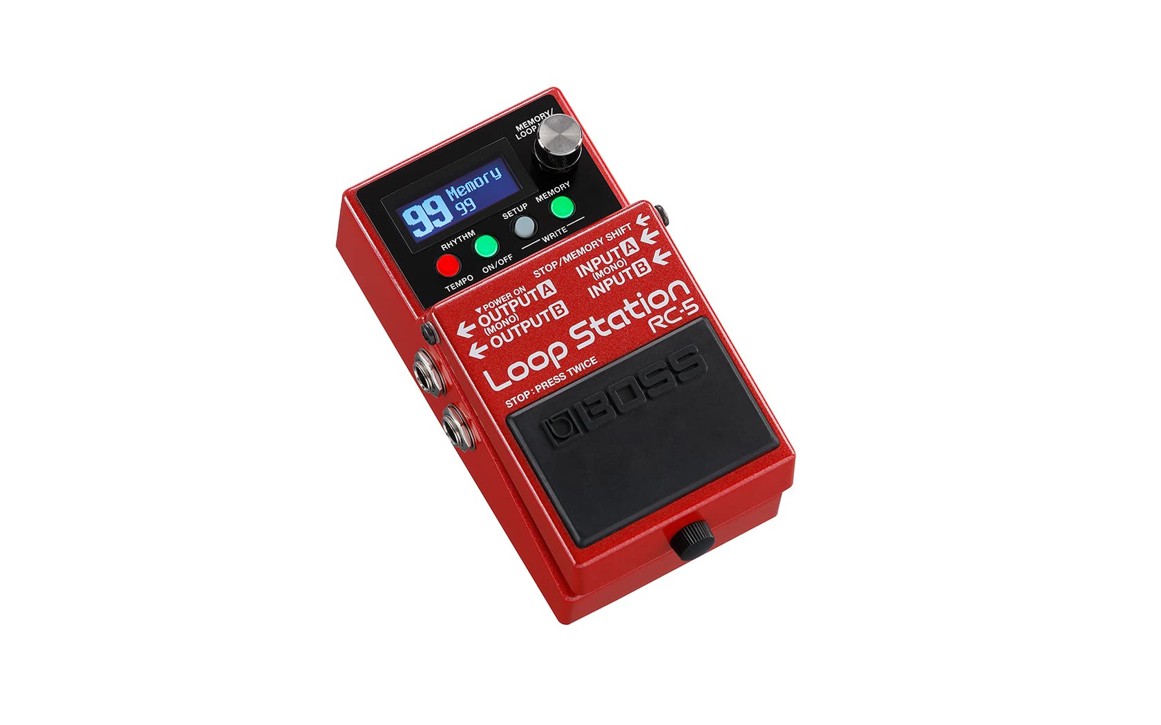 BOSS Loop Station RC-5 Con Adaptador De Corriente, Cable De Instrumento De 10 Pies, Cable De Conexión De 6 Pulgadas Y Púas - Paquete Completo
