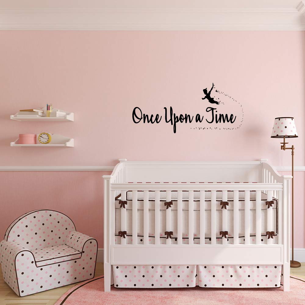 Once Upon a Time - Calcomanías de pared para habitación de niños, letras de vinilo para decoración de habitación de niños, lema gráfico