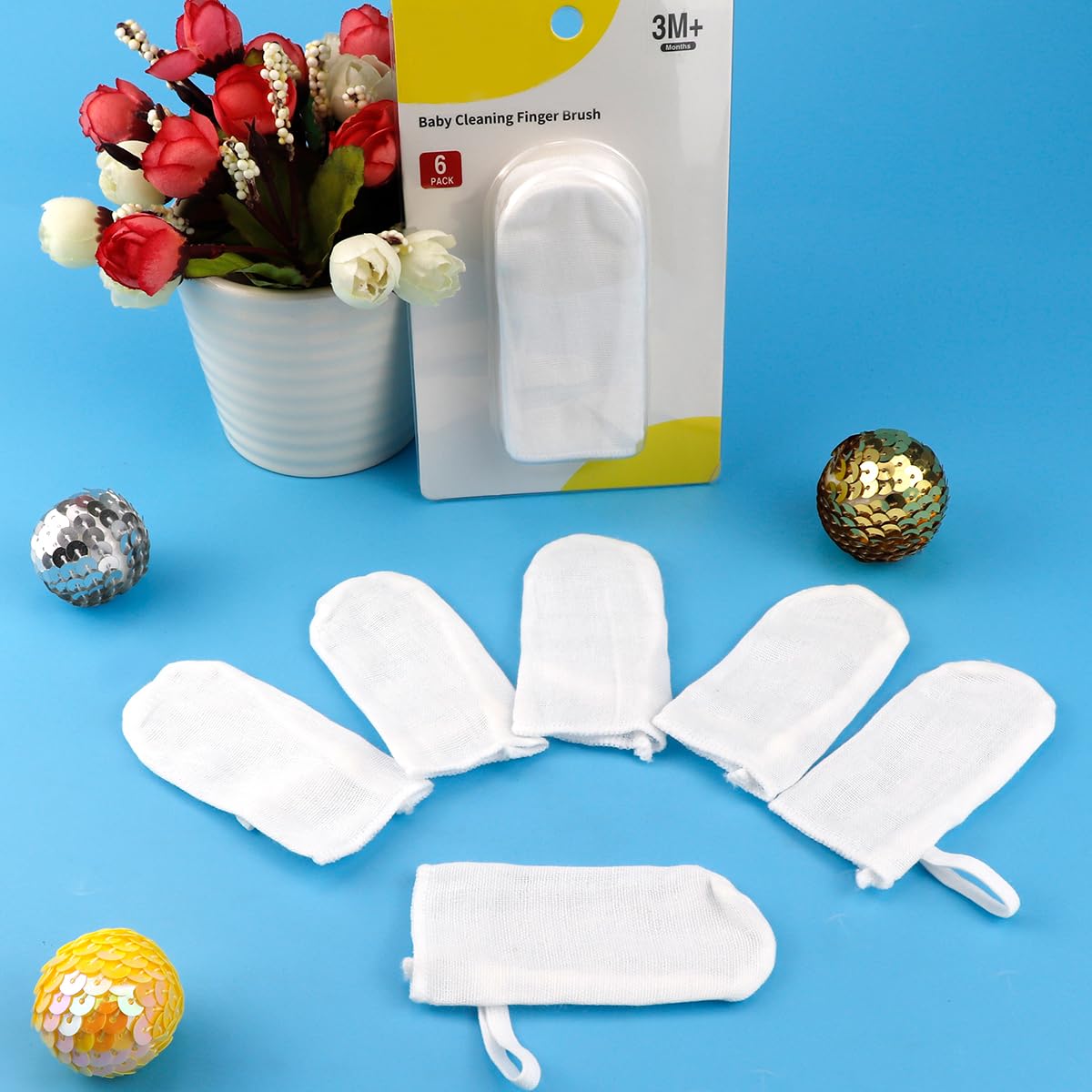 Cepillo de Dientes UPIQNG Beige para Bebé con Gasa y Raspador de Lengua