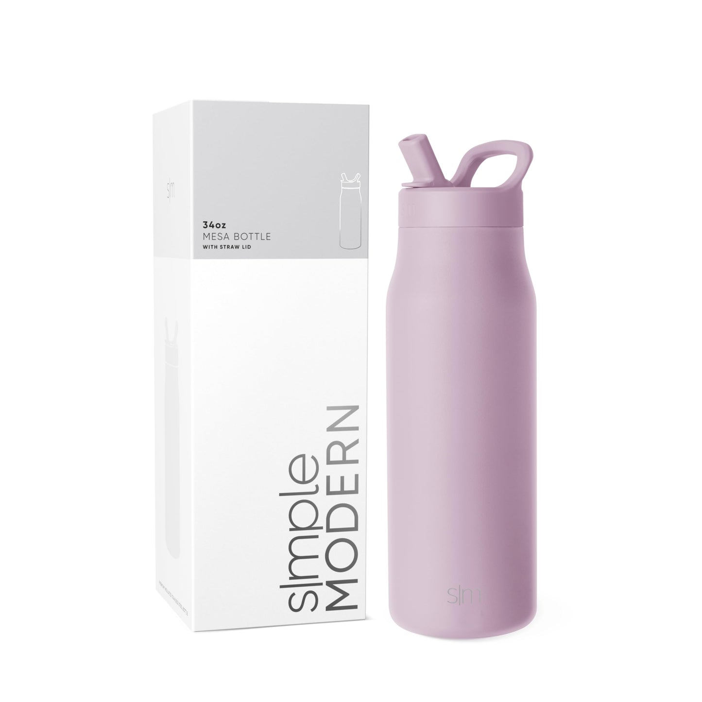 Botella de Agua Simple Modern Lavender Mist Aislada de Acero Inoxidable para Viaje y Deportes
