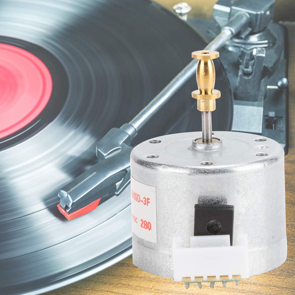 Tosuny Cepillo del Motor de tornamesa, DC 12V Cepillo de 3 velocidades Grabadora de Discos de Vinilo Motor de tornamesa Agujero de Montaje de 25 mm 78 RPM