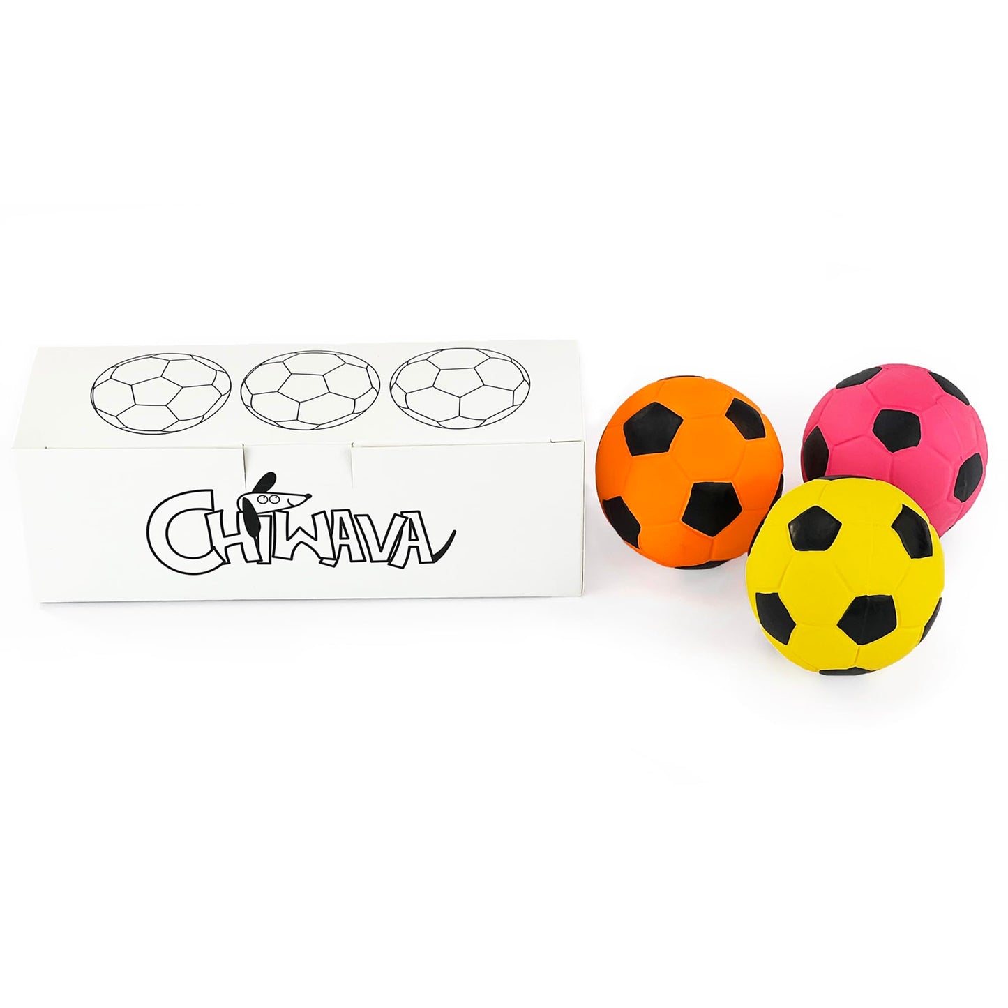 Chiwava 3 Piezas 2.7 '' Juguete para Perro Que Suenan de Látex Fútbol pequeño para Perrito Masticar el Tiro de la Bola del Lanzamiento de la Bola