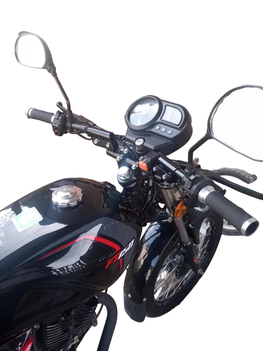 Manubrio Universal para Moto Barra de Equilibrio Manillar Deportivo Ajustable Motocicleta Resistente a la Corrosión Inoxidable 3pzs (Negro)