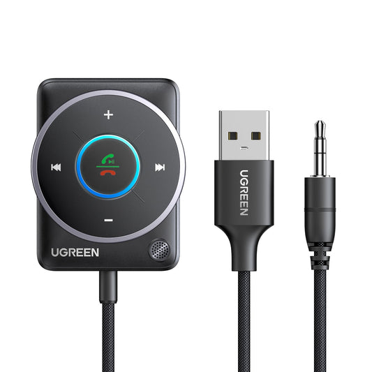 Adaptador Bluetooth UGREEN Negro Conexión Mejorada y Cancelación de Ruido para Auto