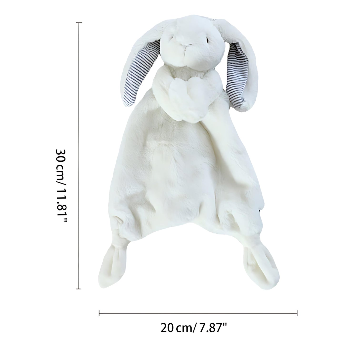 Carlsen. Conejo de Peluche Super Suave de Apego para Bebé, Toallita para Chupón, Conejito Abrazable para Dormir, Bunny Plush. (Blanco)