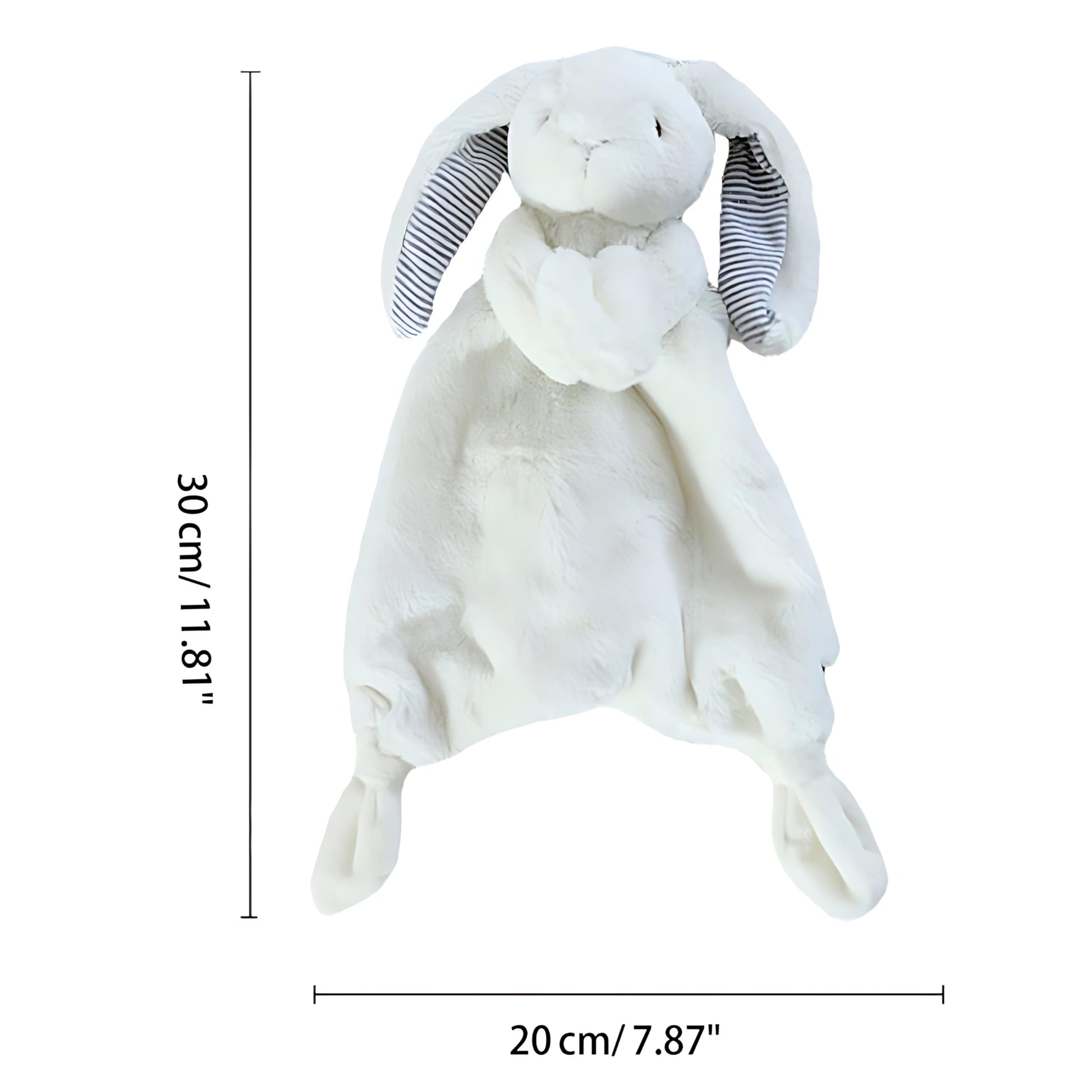 Carlsen. Conejo de Peluche Super Suave de Apego para Bebé, Toallita para Chupón, Conejito Abrazable para Dormir, Bunny Plush. (Blanco)