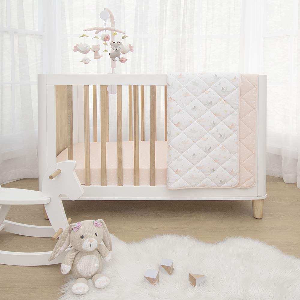Living Textiles Baby Musical Mobile – Ava Birds | Juguete para cuna, personajes de bosque de punto, decoración de guardería, Chupete calmante con 12 canciones de cuna esencial y perfecto para niños y niñas