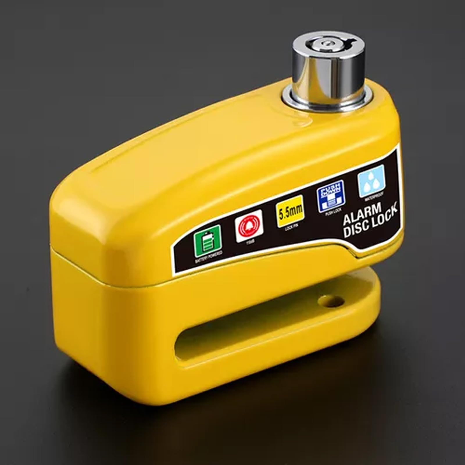 Candado para Motocicleta y Bicicleta,Candado para Motocicleta Universal con Alarma de 110dB Impermeable IP65 Seguro Antirrobo con Motocicleta Bicicleta etc Vehículos con Llanta de Disco