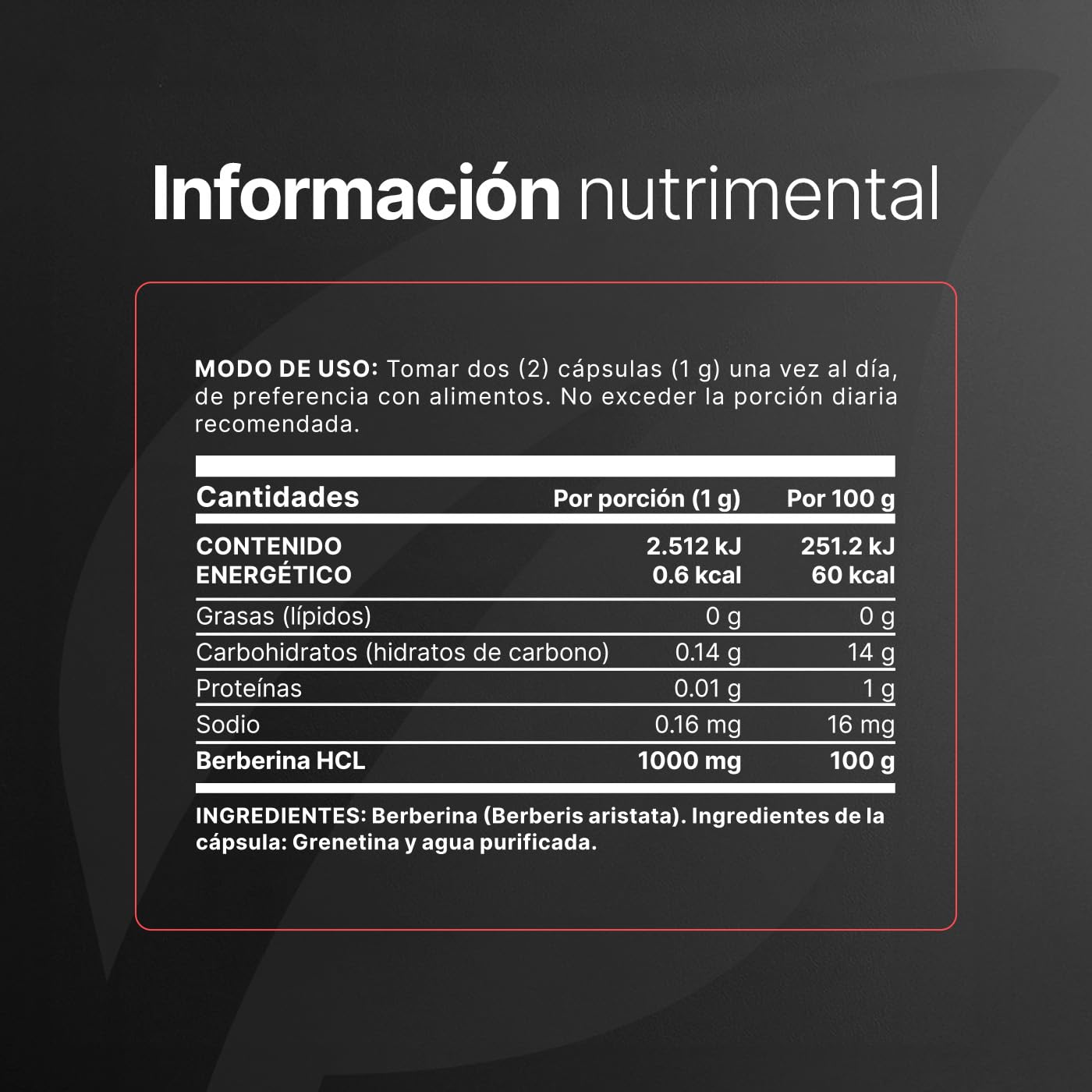 B Life Berberina HCL Pura | 90 Cápsulas | 1000 mg por porción | Ingredientes Naturales | Pure Berberine.
