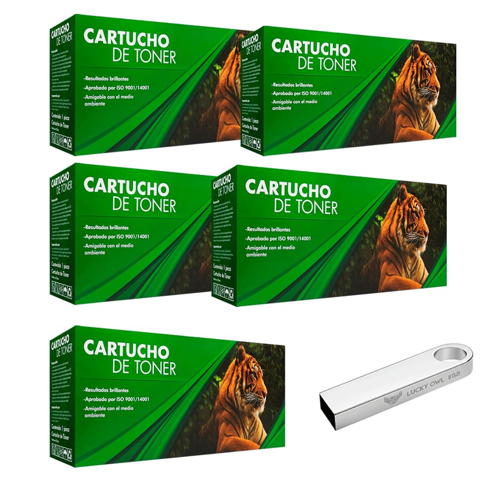 Kit de Toner Compatible EL TIGRE Negro TN-1060 para Impresoras + Memoria USB Lucky Owl Metálica 2.0