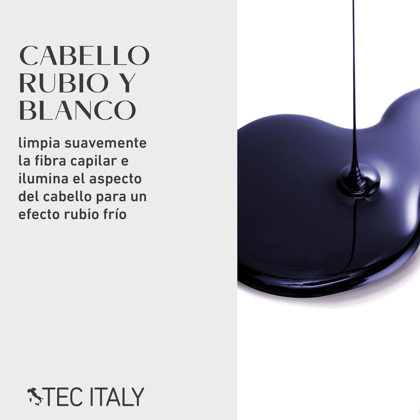 TEC ITALY - Lumina Shampoo 300 ml, Shampoo para Cabello, Matizador para Cabello Rubio y Blanco, Limpia Suavemente la Fibra Capilar, Ilumina el Cabello, Efecto Rubio Frío, Ingredientes Naturales