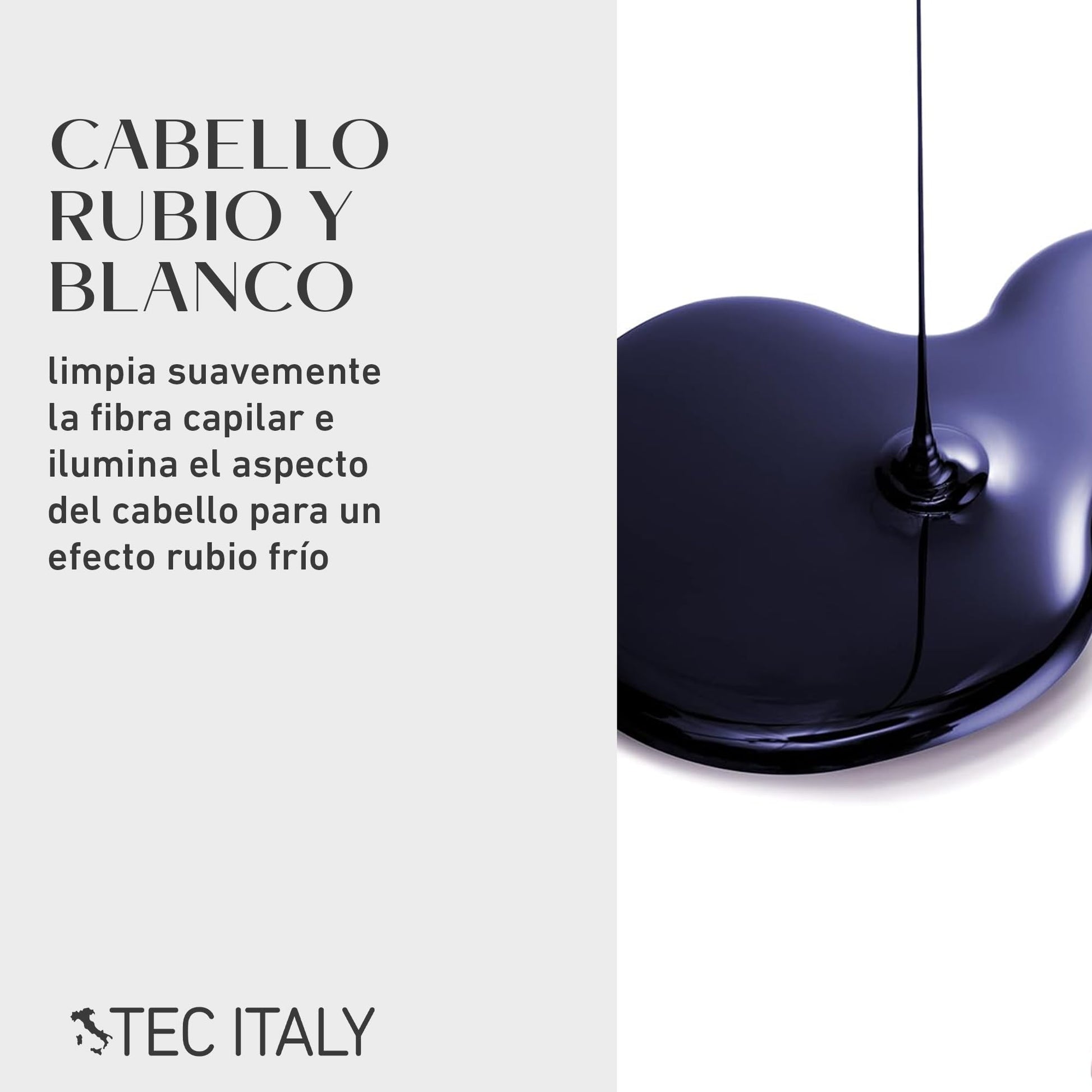 TEC ITALY - Lumina Shampoo 300 ml, Shampoo para Cabello, Matizador para Cabello Rubio y Blanco, Limpia Suavemente la Fibra Capilar, Ilumina el Cabello, Efecto Rubio Frío, Ingredientes Naturales