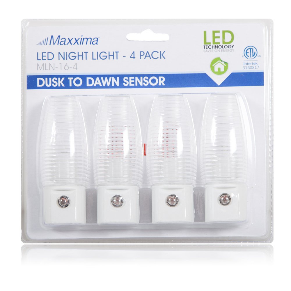Luz Nocturna LED Maxxima 5000 K Sensor Automático Paquete de 4