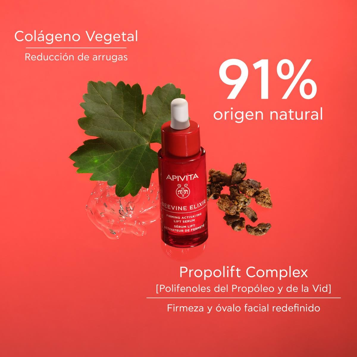 Apivita Beevine Elixir Sérum Reafirmante Activador Lifting 30ml - Suero Antiarrugas con Propóleo y Polifenoles de Vid, Colágeno Vegetal, Niacinamida - Efecto Tensor Instantáneo, Firmeza, Luminosidad