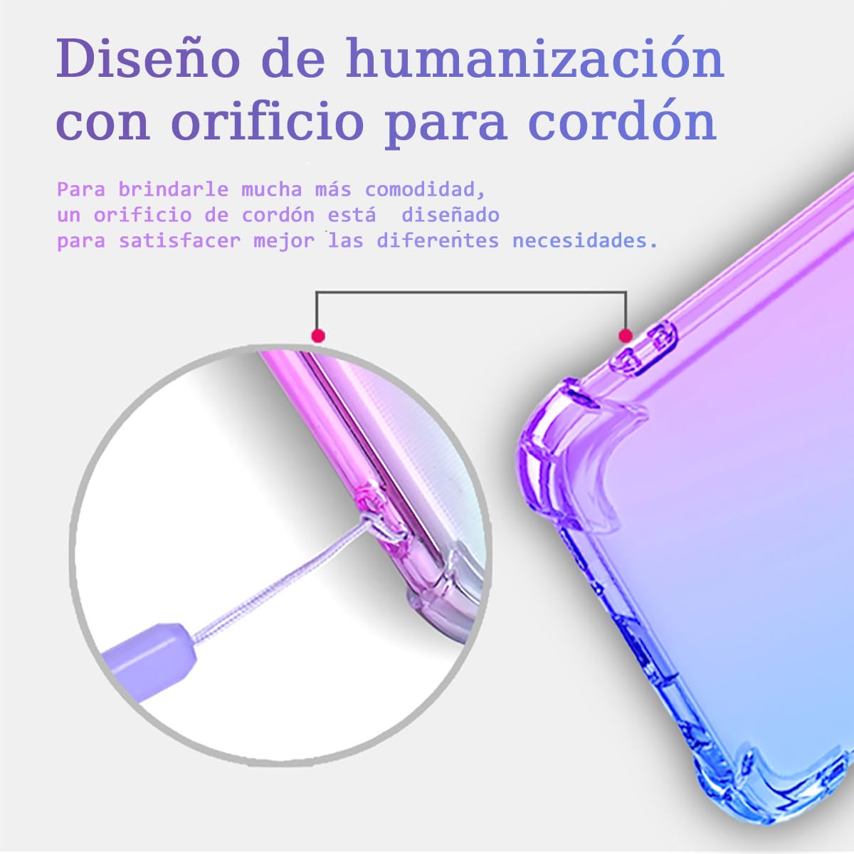 DABUNA Funda para Honor X7c Case,Transparente Colores Degradados Protectora de Cámara Anticaída Carcasa Bumper(Púrpura Azul)