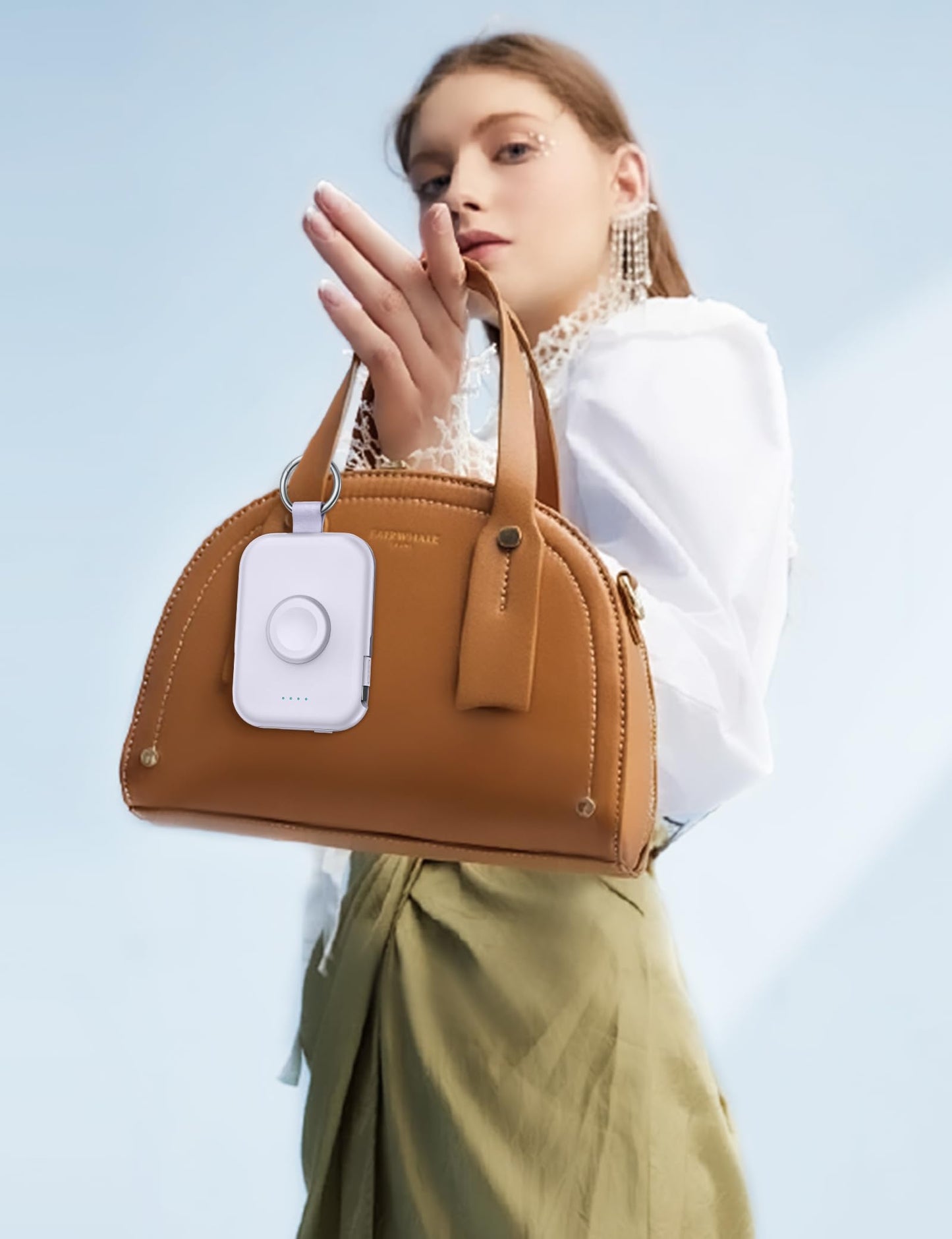 Power Bank RORRY Púrpura con Cables Integrados para Apple Watch e iPhone
