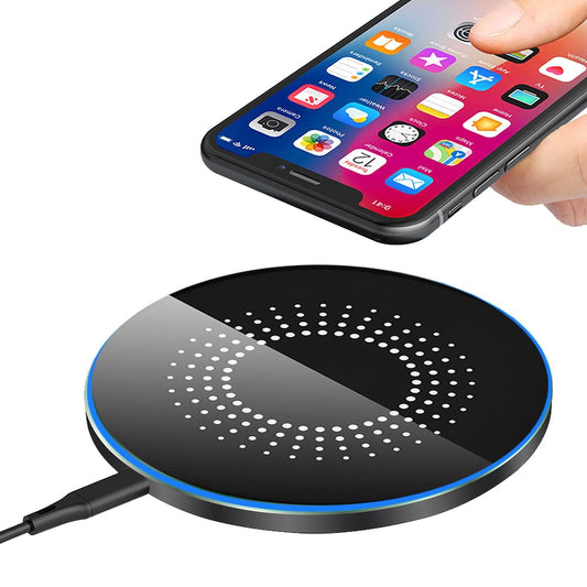 HONGYEE Almohadilla de Carga inalámbrica de 30 W, Cargador inalámbrico de 30 W, Cargador inalámbrico rápido, Carga inalámbrica Qi Compatible con Samsung Galaxy, Cargador rápido Compatible con iPhone