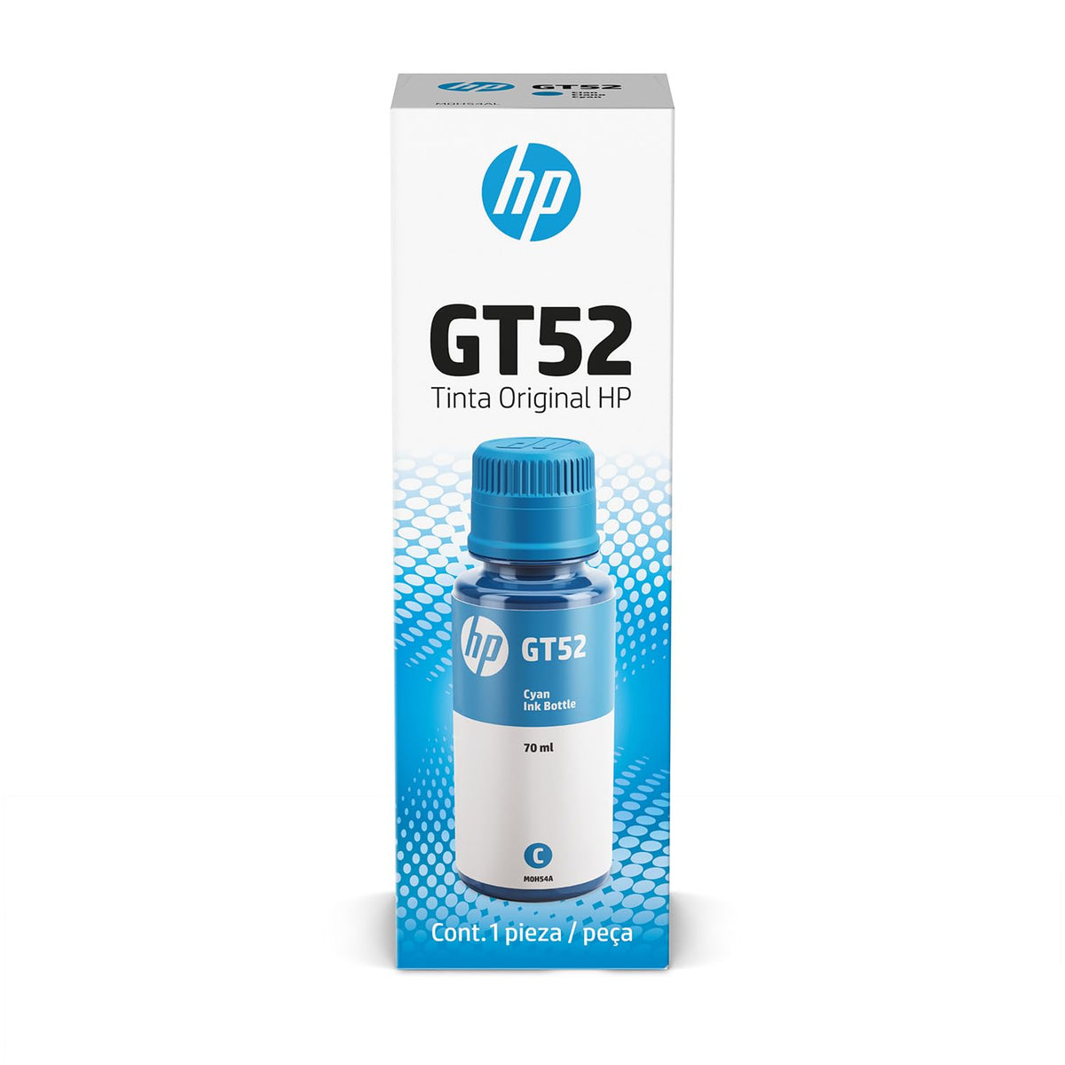 Botella de Tinta HP Cian GT52 Original para DeskJet e Ink Tank Series