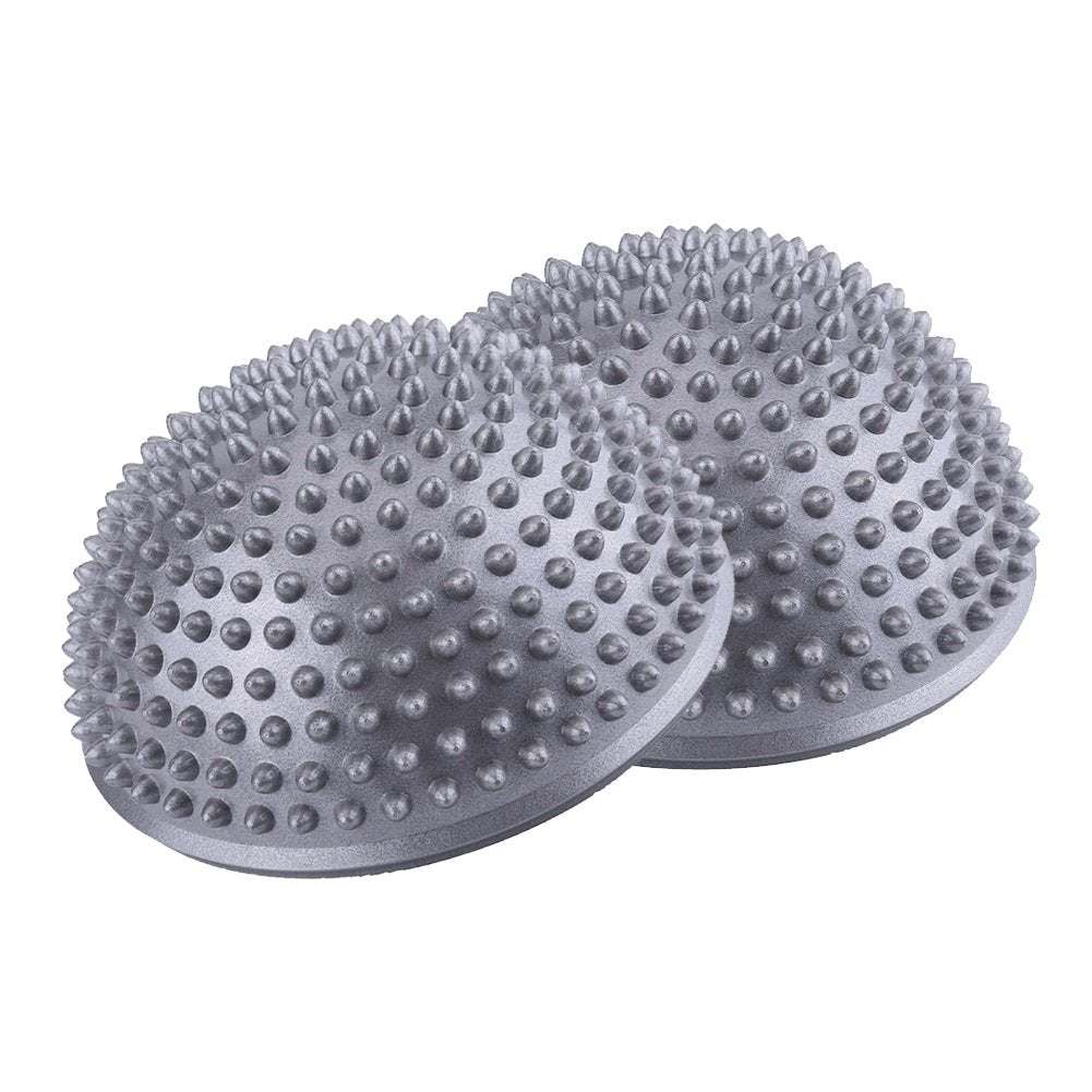 Media Bola de Equilibrio para Masaje de Pies 2Uds Plata para Terapia de Músculo y Tejido Profundo
