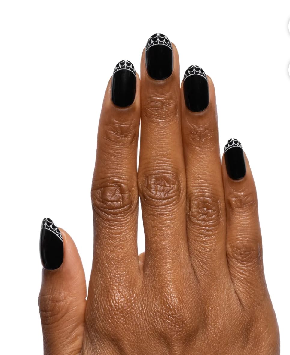 Olive & June Uñas postizas Super Stick Mani | Ovaladas medianas | Sin pegamento | 32 uñas postizas, 16 tamaños, duran hasta 7 días | No tóxicas, fáciles de poner y quitar | No dañan las uñas | Diseño