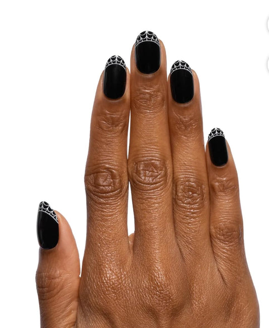Olive & June Uñas postizas Super Stick Mani | Ovaladas medianas | Sin pegamento | 32 uñas postizas, 16 tamaños, duran hasta 7 días | No tóxicas, fáciles de poner y quitar | No dañan las uñas | Diseño