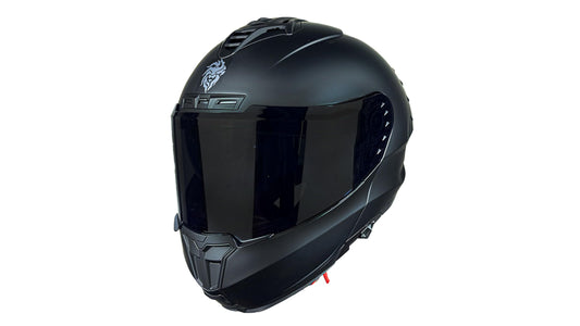 KOV Casco Snow Negro Mate ABATIBLE para Moto Certificado Dot (S)
