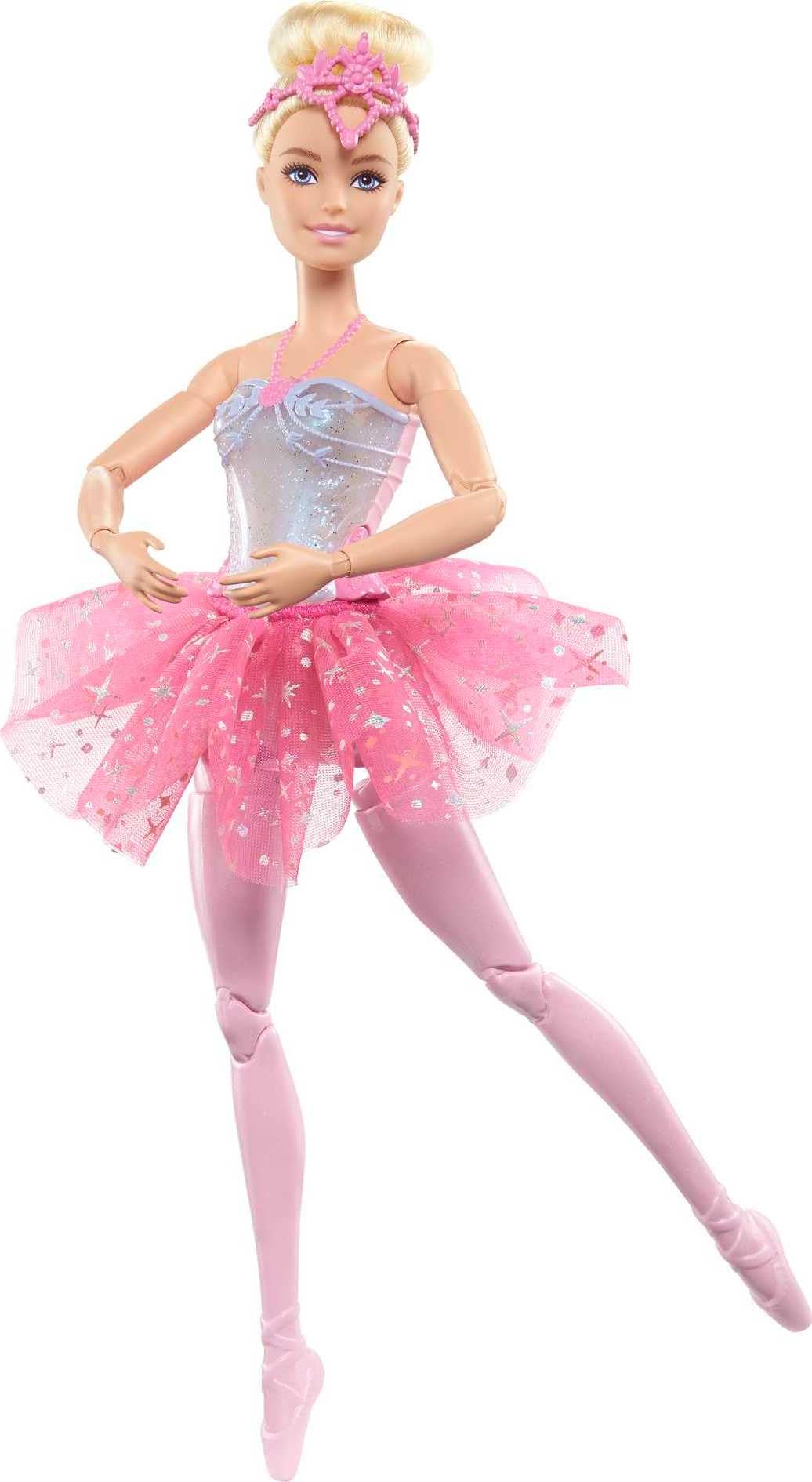 Barbie, Fantasía, Muñeca Bailarina con Luces Brillantes, Tutú Rosa, para Niñas de 3 Años en Adelante, Mattel, ¡Todo es mágico en el Ballet!, Diviértete con Sus 5 Luces Que Muestran Diferentes Colores
