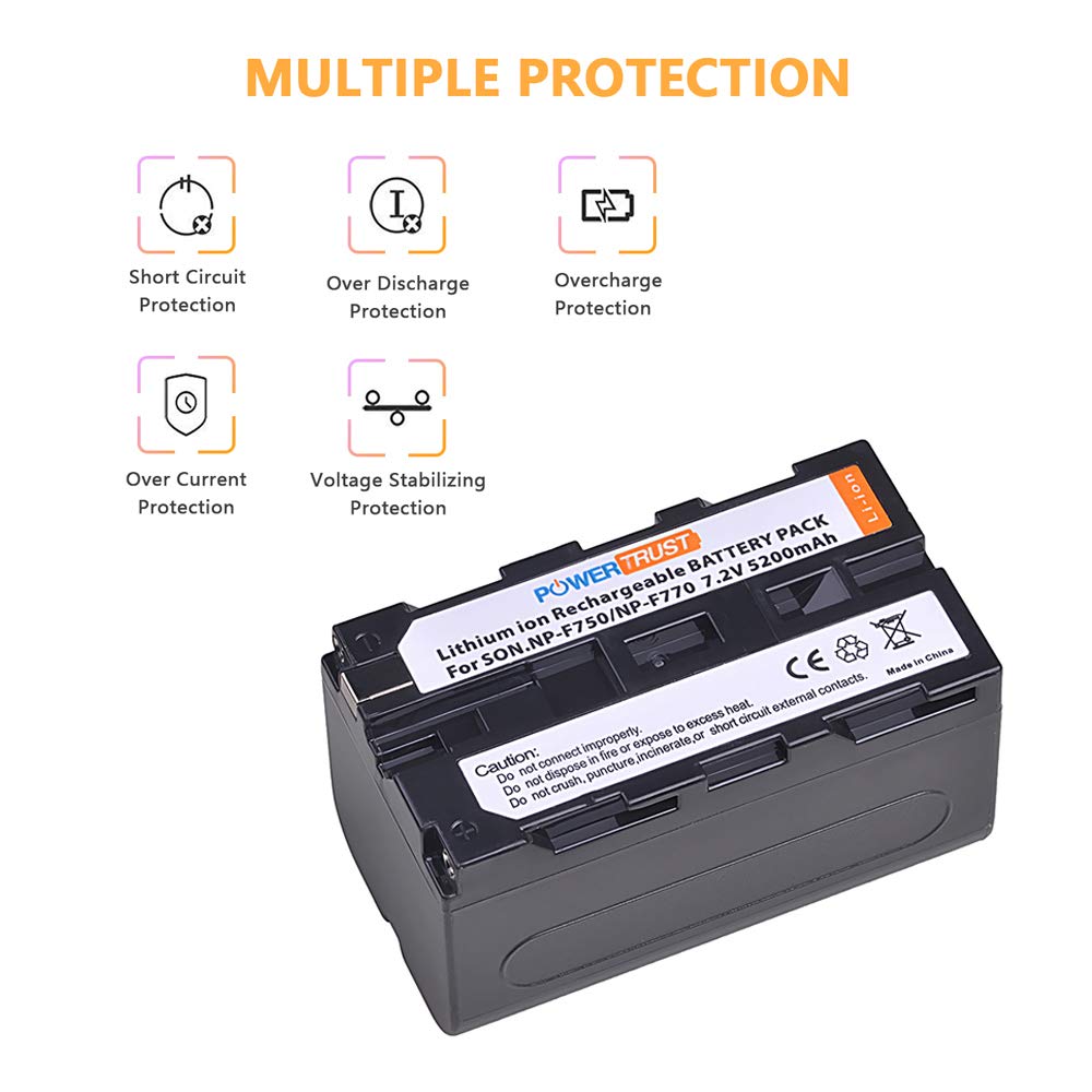Batería PowerTrust Sony Negra 5200 mAh 2 Unidades