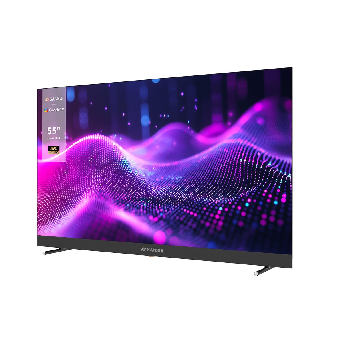SANSUI Smart TV Karaoke 55" UHD DLED TV + Sound Bar, 2 microfonos incluidos