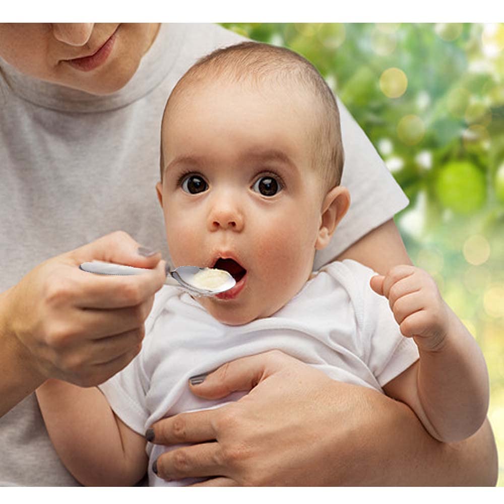 Enwinner Juego de cubiertos y cucharas para niños pequeños, cucharas de bebé, con pajitas para trazar palillos para niños (plata)