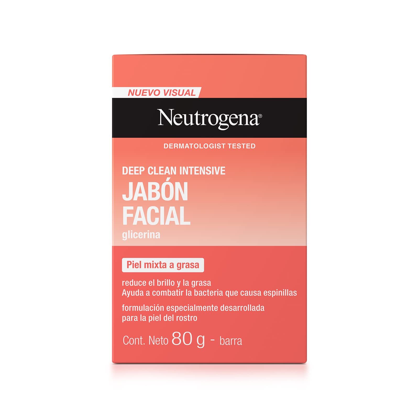 Jabón Facial En Barra Neutrogena Deep Clean Intensive Glicerina 80 g, 1 item + Hidratante Facial Hydro Boost Water gel 50 g